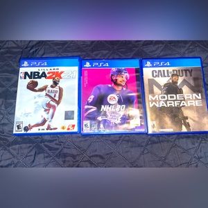 PS4 2k21 $30 PS4 Call Of Duty Modern Warfare $30 PS4 NHL20 $15, All 3 games $75